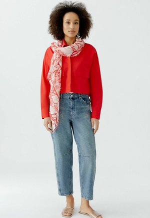 Scarf - white red