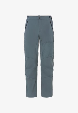 Pantaloni in tessuto elasticizzato grigio con design affusolato, numerose tasche con zip e pannelli laterali testurizzati per una maggiore durata e comfort.