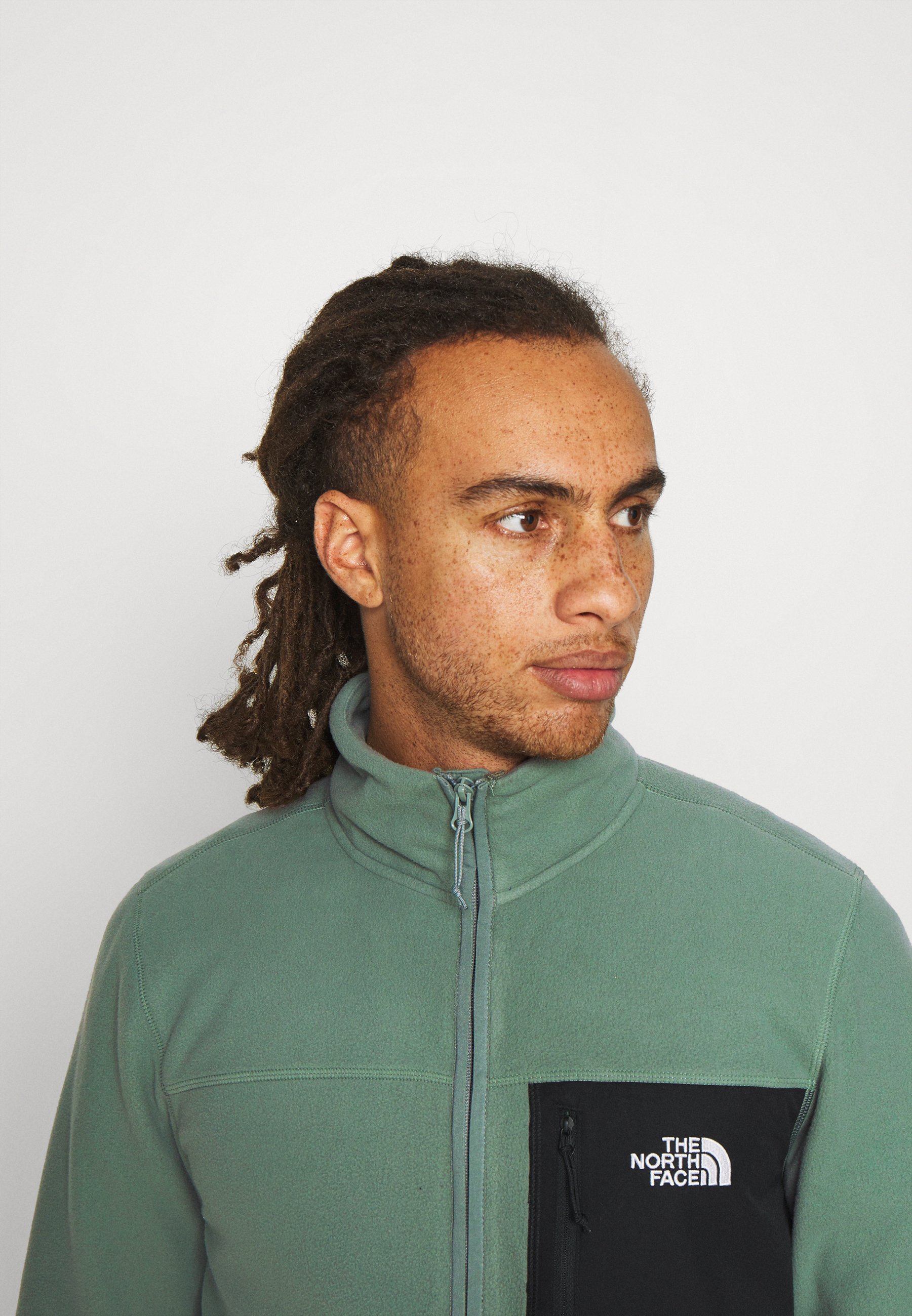 green zip up fleece
