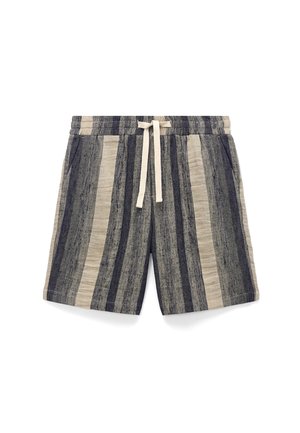 ADOLFO DOMINGUEZ, ADOLFO DOMINGUEZ STRIPED BERMUDA SHORTS WITH DRAWSTRING - Shorts - navy blue