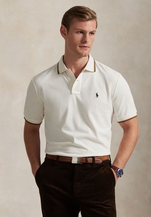 CUSTOM SLIM FIT MESH POLO SHIRT - Pólóing - pale cream