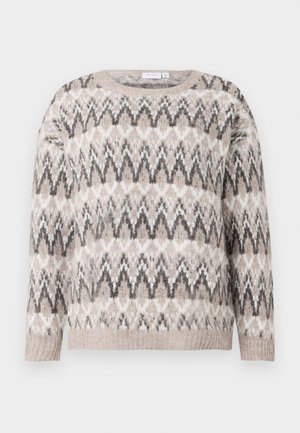 VILA, Knitted VIMARGI Jacquard - Džemper - natural/cloud dancer/falcon
