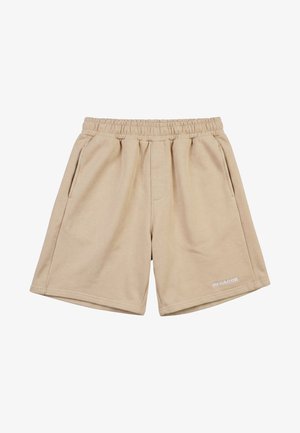 Pegador, LOGO HEAVY SWEAT SHORTS UNISEX - Shorts - washed khaki beige white