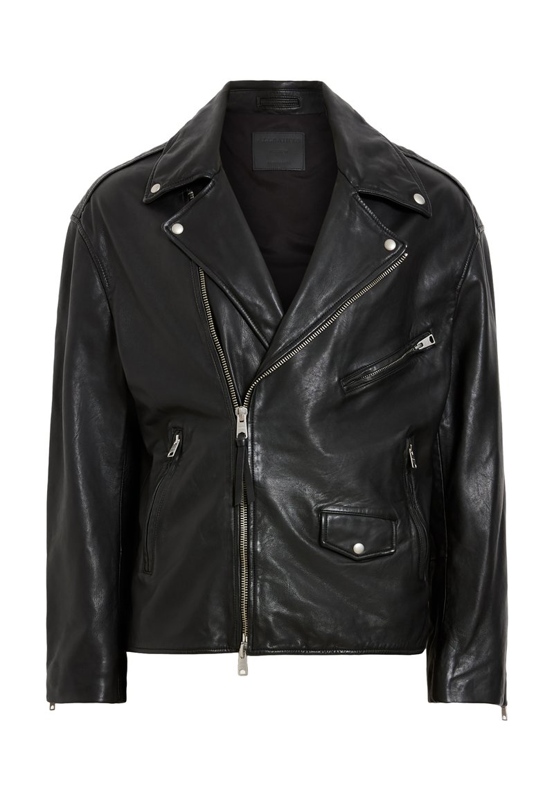 AllSaints Leren jas zwart