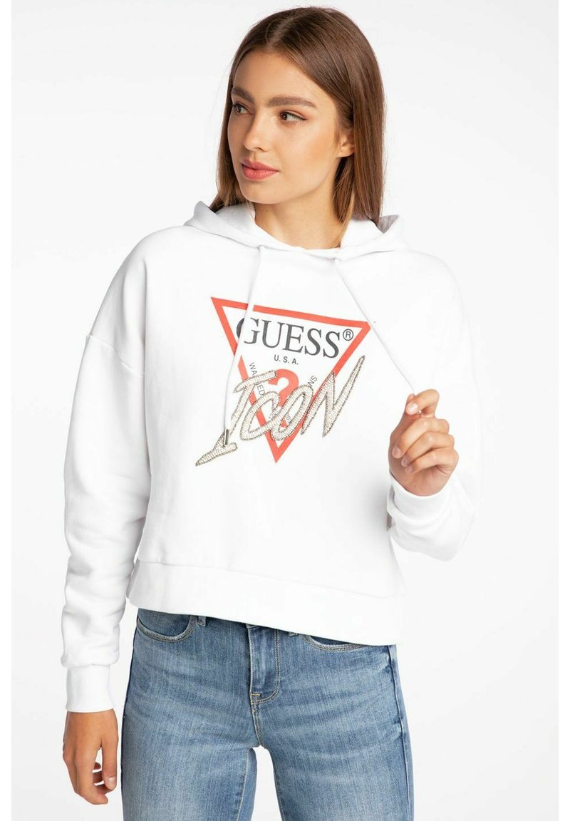 Guess Sweat à capuche white/blanc ZALANDO.FR
