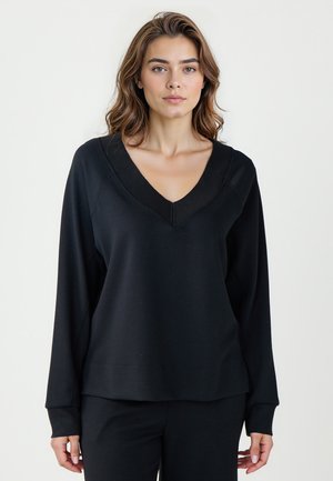 LONG-SLEEVED V-NECK  - Sweatshirt - black