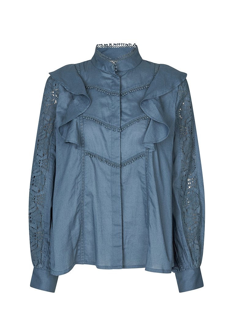 Lollys Laundry Overhemdblouse blauw Lollys Laundry Overhemdblouse blauw