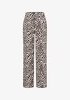 STRAIGHT LEG PANTS WITH ZEBRAPRINT - Pantalon classique - brown cacao