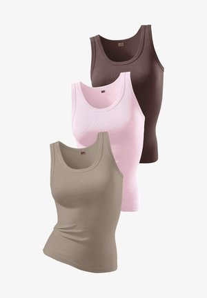 H.I.S TANK 3 PACK - Top - braun rosa taupe