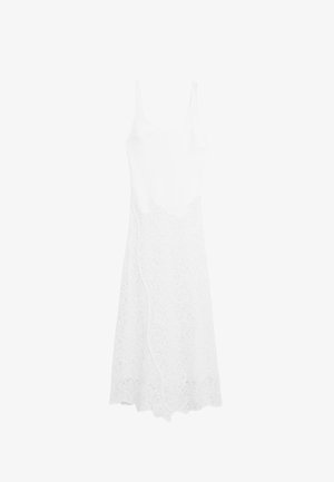 Massimo Dutti FLOUNCE MIDI WITH EMBROIDERY - Robe de jour - white