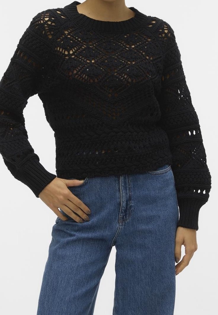 Vero Moda Stickad tröja - black