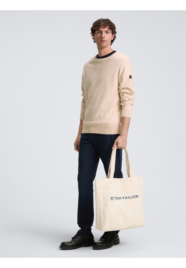 Strickpullover - light cashew tonal finestripe