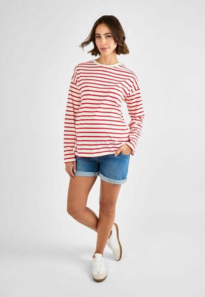 JoJo Maman Bébé MATERNITY FIT - STRIPE LONG SLEEVE BOYFRIEND - Langærmet T-shirt - red