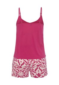s.Oliver SHORTY SET - Pidžaamakomplekt - magenta ecru gemustert