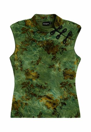 Desigual, PRINTED FLOCKED TOP - Topp - green