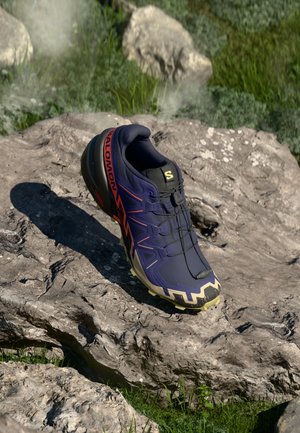 Salomon SPEEDCROSS 6 - Trail running shoes - maritime blue/black/cherry tomato