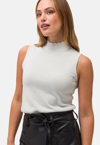 zero GLITZER MIT STEHKRAGEN - Top - creamsilver