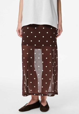 MIDIROCK PCDORTHEA - Jupe longue - hot fudge