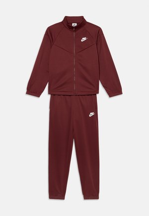 TRACKSUIT UNISEX SET - Majica s kapuljačom i patentnim zatvaračem - dark team red/white