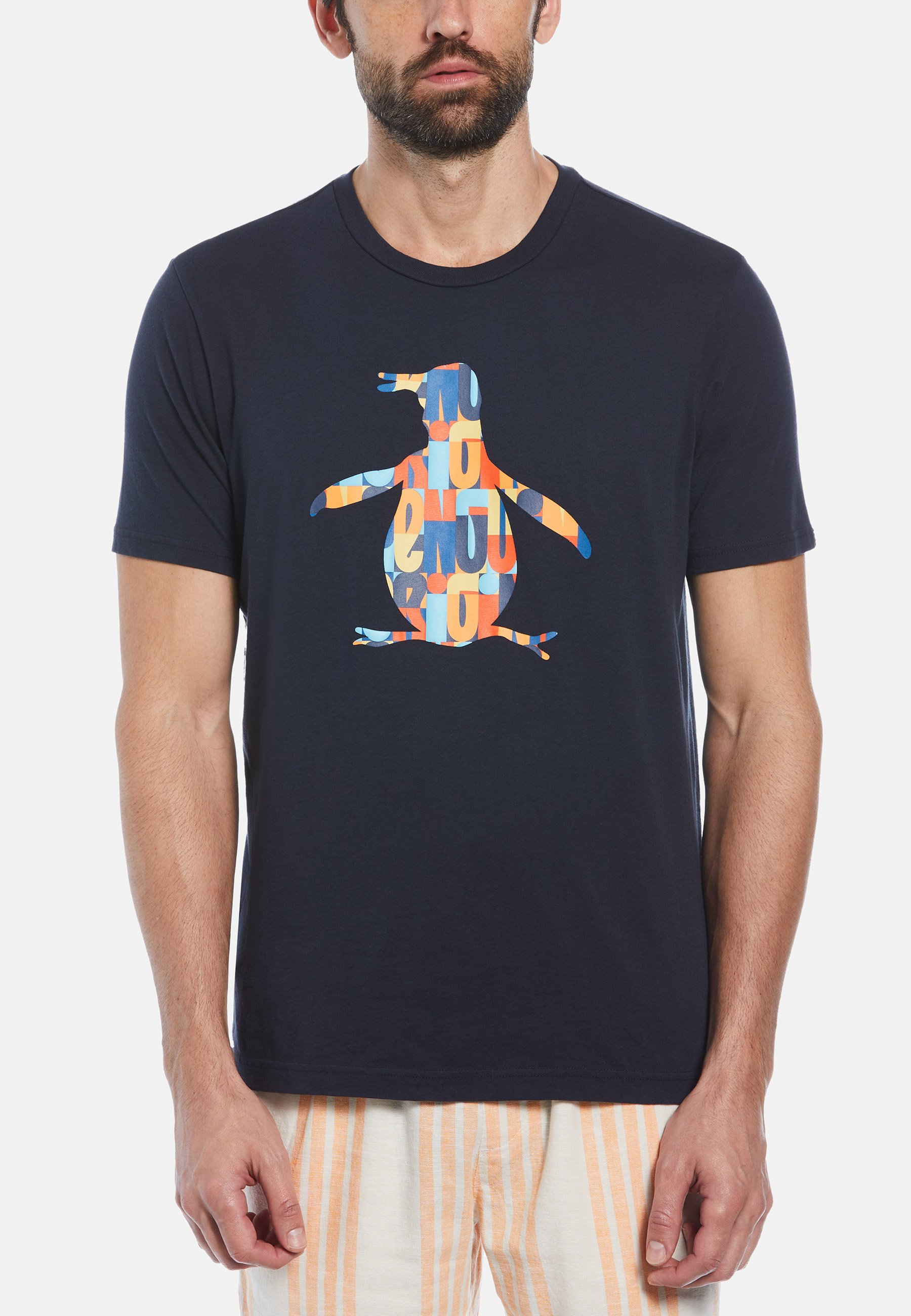 Original Penguin OUTLINE PETE GRAPHIC SHORT SLEEVE - T-shirt imprimé - dark sapphire/bleu marine