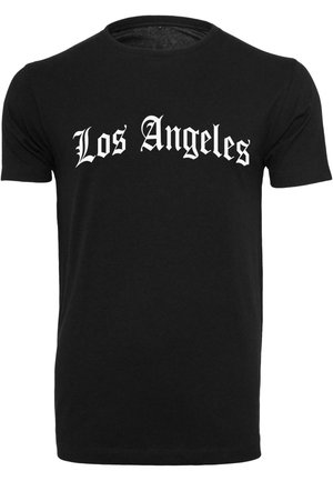 LOS ANGELES WORDING TEE - Nyomott mintás póló - black