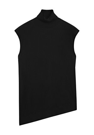 Massimo Dutti, SEMI-SHEER STRAPPY SILK BLEND TOP - LIMITED EDITION - T-Shirt print - black