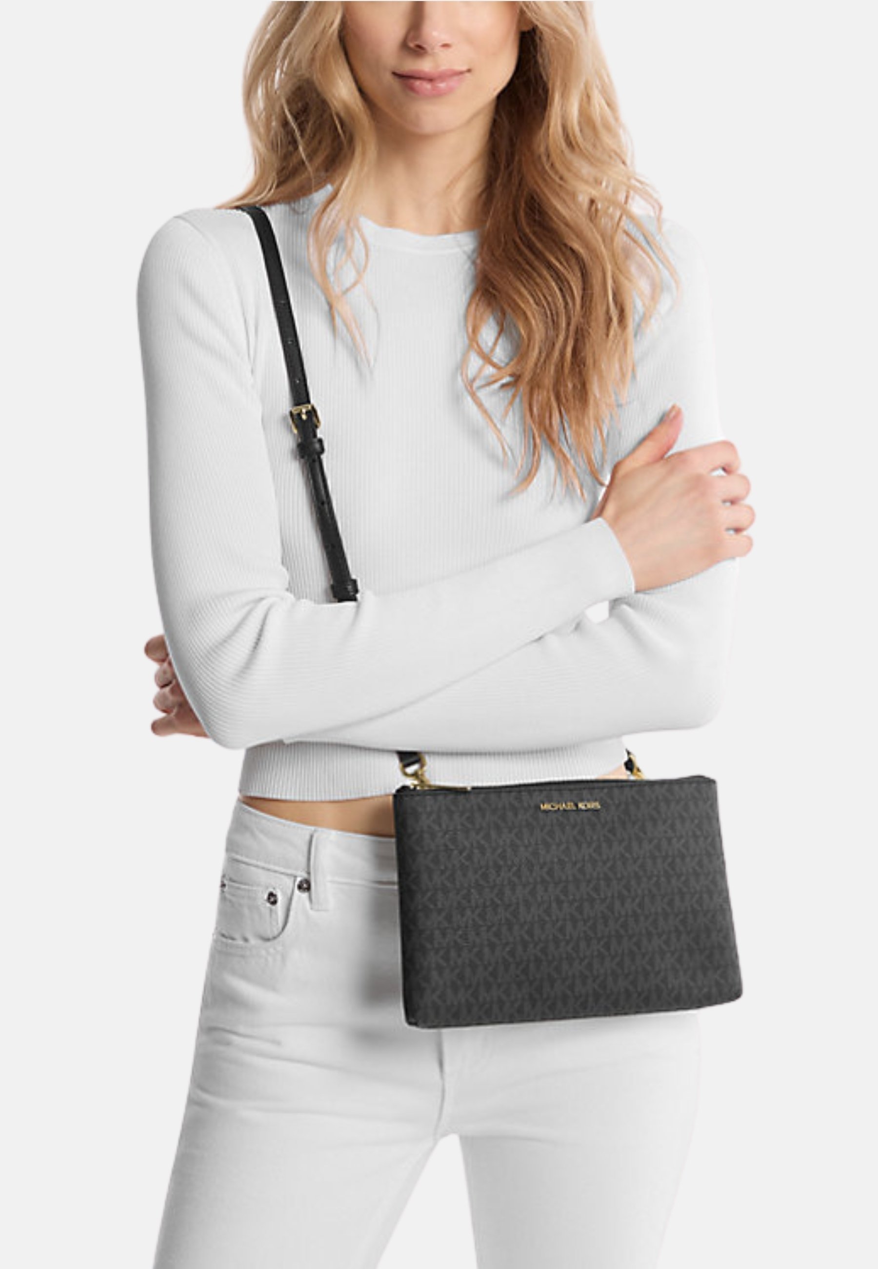 michael kors large double pouch crossbody