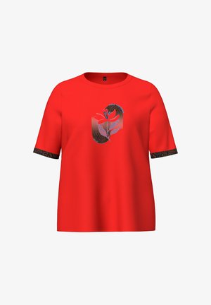 Ulla Popken, FUNKTIONS-SHIRT, MOTIVDRUCK, CLASSIC, RUNDHALS, HALBARM - T-shirts print - red