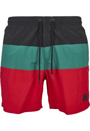 COLOR BLOCK SWIMSHORTS - Badeshorts - firered/black/green