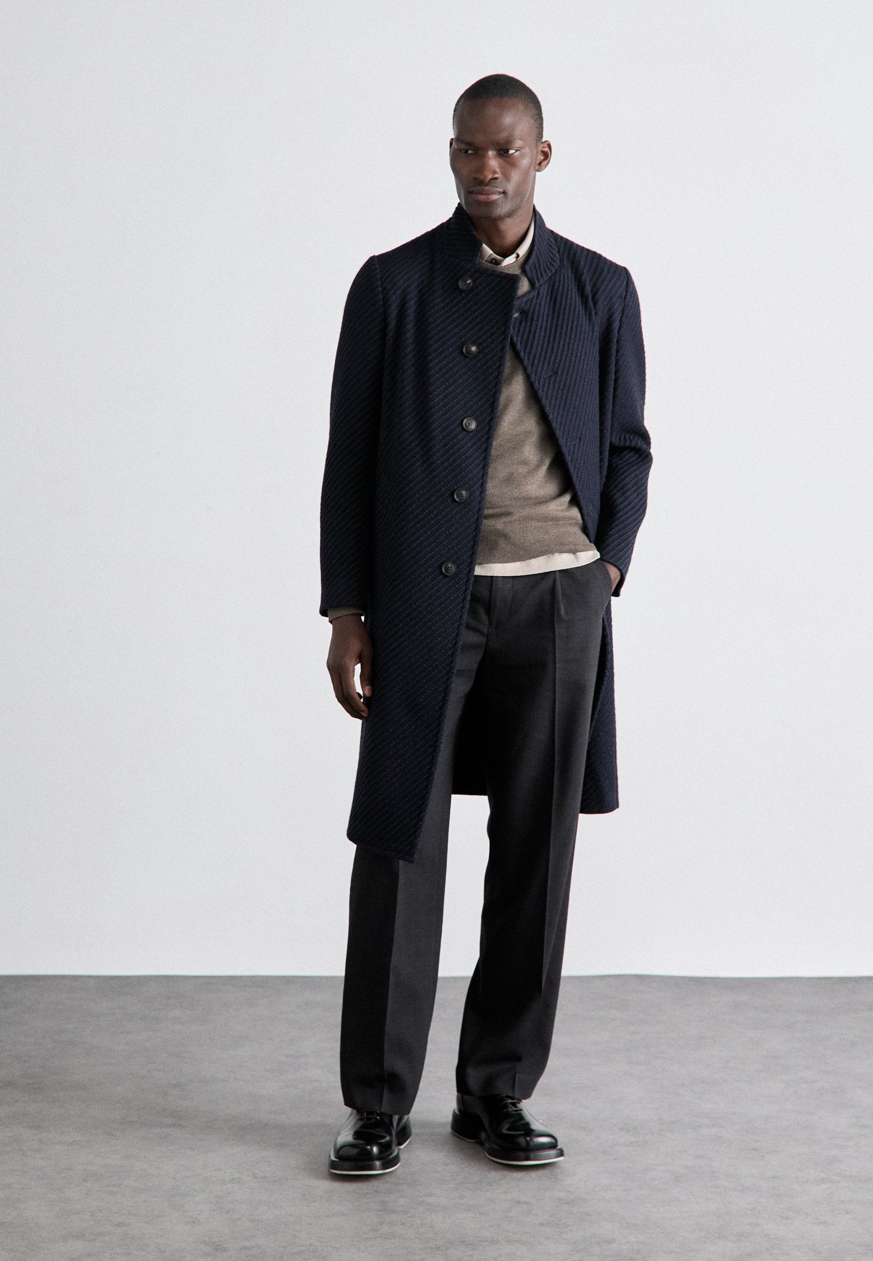 Emporio Armani COAT - Classic coat - vulcan/dark blue - Zalando.co.uk