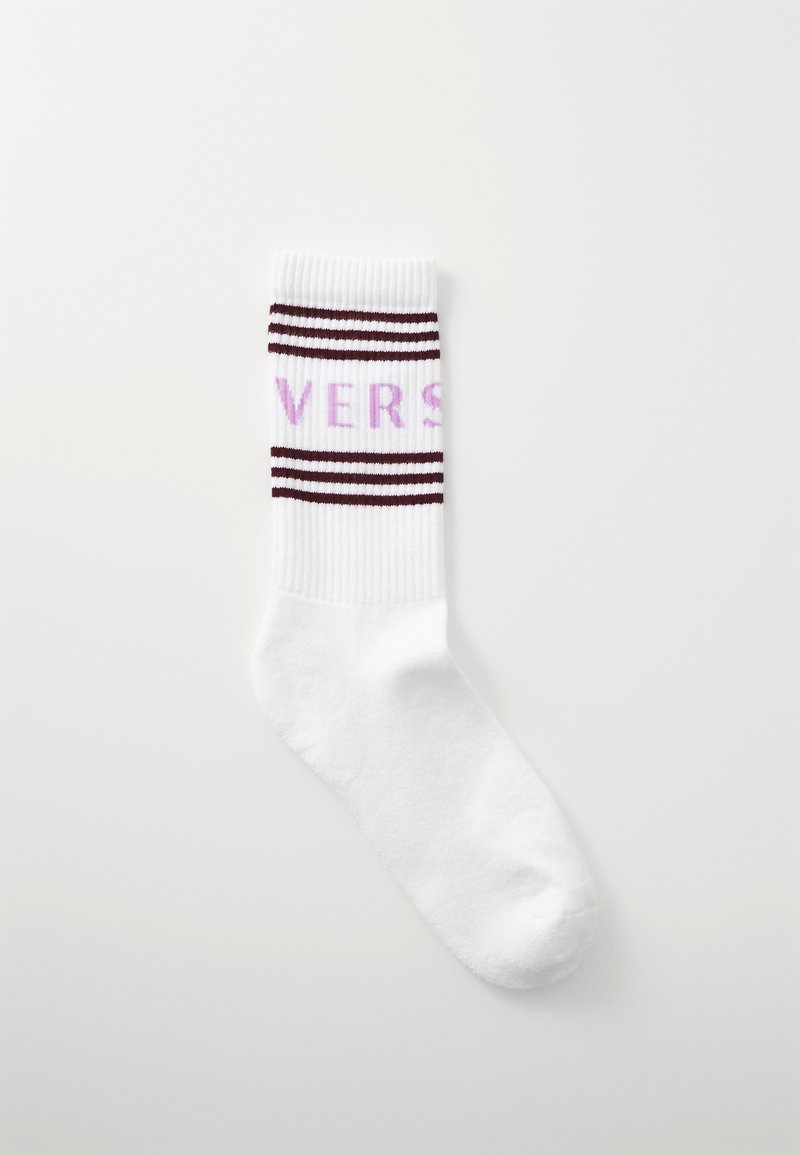 Versace ATHLETIC SOCKS LOGO - Strømper - white/pastel violet/dark aubergine