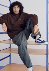 Carhartt WIP HALF ZIP AMERICAN SCRIPT - Sweatshirt - tobacco