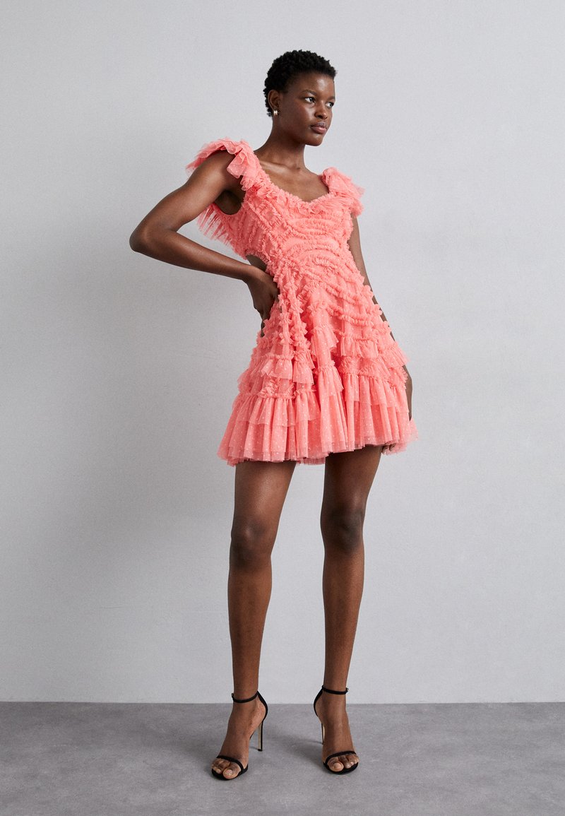 Needle & Thread LOLA BACKLESS MICRO MINI DRESS - Cocktail dress / Party  dress - pink sky/coral - Zalando.ie