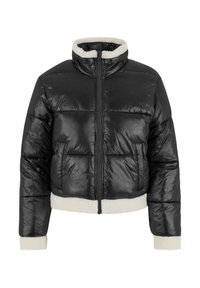 Urban Classics SHINY PUFFER - Veste d'hiver - black whitesand
