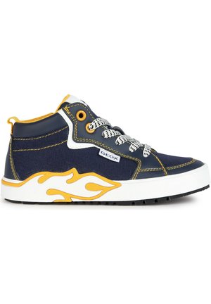 Geox J ALPHABEET - Zapatillas altas - navy yellow