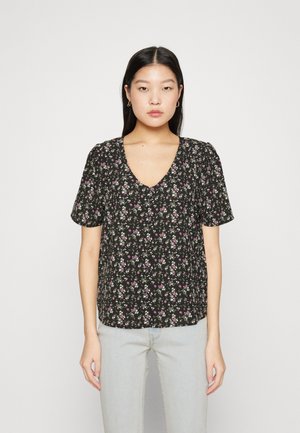 JDY JDYVIOLET LIFE VNECK - Bluză - black