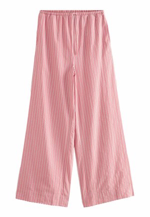 TEXTURED STRIPE WIDE LEG - Nohavice - pink