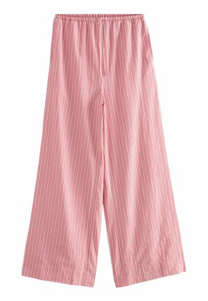 Next TEXTURED STRIPE WIDE LEG - Pantalon classique - pink