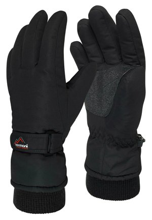 Unisex gefütterte  Winter Skihandschuhe wattierte Thermohandschuhe - Fingerhandschuh - schwarz