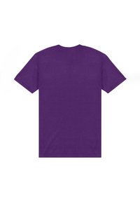T-shirt s krátkým rukávem v jednobarevné purpurové. Vyrobeno z bavlny, s kulatým výstřihem a hladkou, lehkou strukturou a uvolněným střihem.