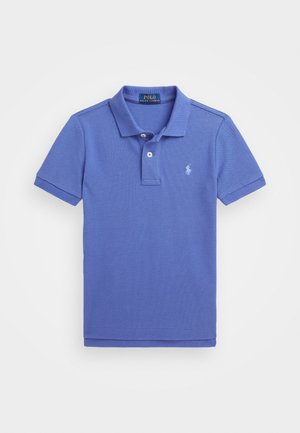 Paarse poloshirt met korte mouwen, kraag, drieknopenlijst en klein geborduurd logo. Gemaakt van gestructureerde stof.