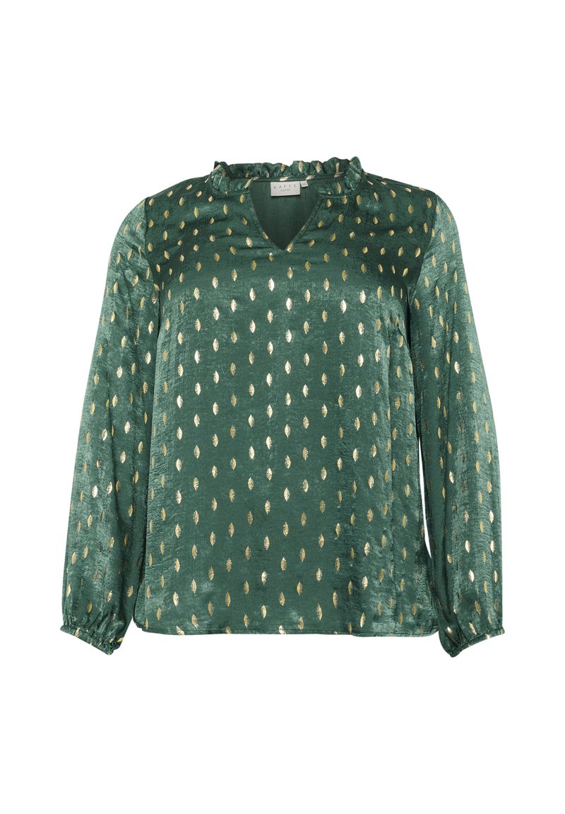 Kaffe Curve Blus - green with foil print/grön - Zalando.se