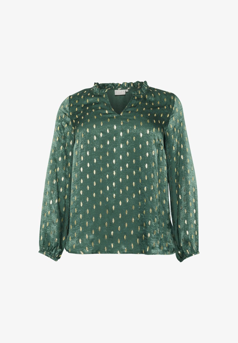 Kaffe Curve Blus - green with foil print/grön - Zalando.se