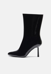 LEATHER - High heeled ankle boots - black