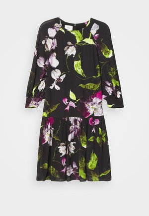 Erdem LONG SLEEVE DRESS GATHERED HEM - Φόρεμα ημέρας - black