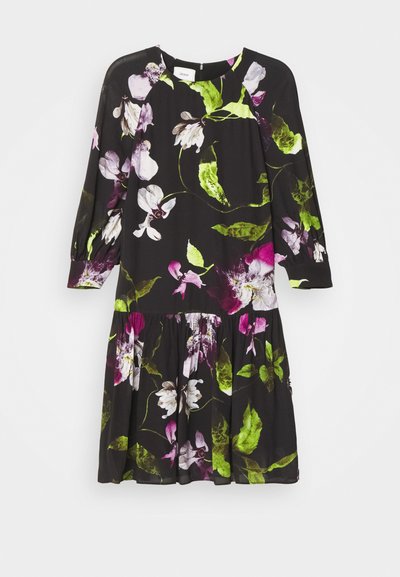 Erdem LONG SLEEVE DRESS GATHERED HEM - Φόρεμα ημέρας - black