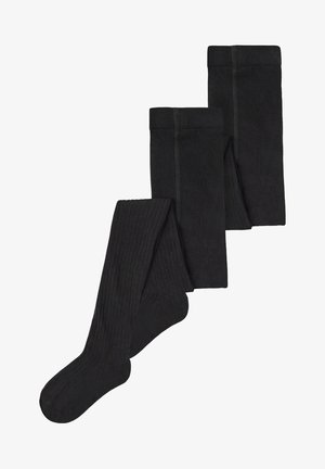 Crne rebraste tajice s ojačanim prstom i pojasom, koje se odlikuju mekanom teksturom i glatkom završnom obradom, prikladne za različite odjevne kombinacije.