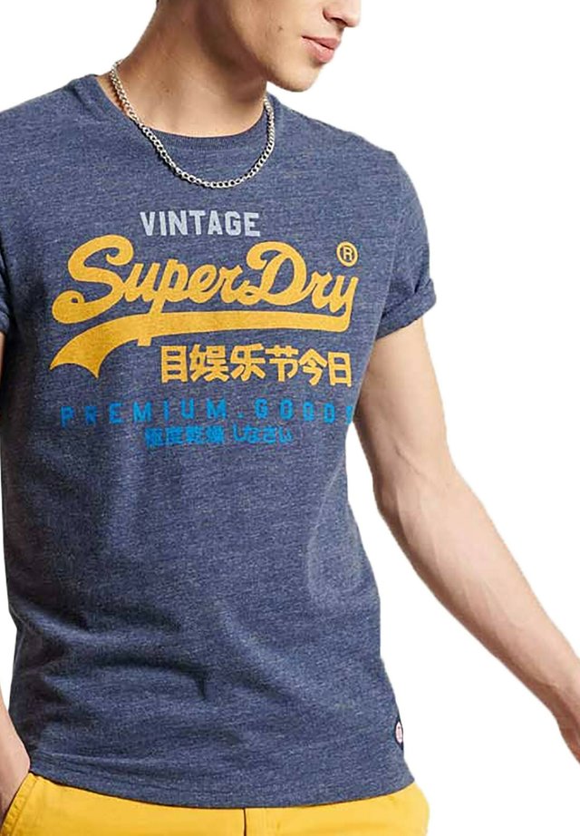 T-Shirt print - bleu marine chiné