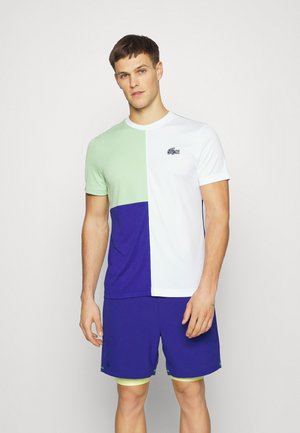 TENNIS BLOCK - T-Shirt sport - white/wormwood/cosmic/navy blue/white