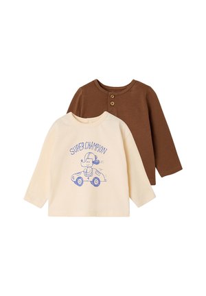 Vertbaudet, VERTBAUDET 2ER-PACK SHIRTS BABY - Long sleeved top - kakao
